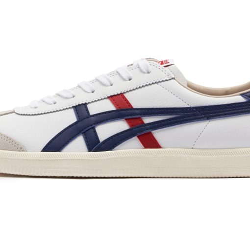 오니츠카 타이거 토쿠텐 내마모성 로우탑 스케이트보드 신발 남녀공용 화이트 블루 레드 1183C095-100