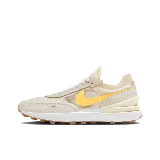 나이키 와플 원 Shock Absorbers 미끄럼 방지 로우탑 캐주얼화 여성 화이트 브라운 옐로우