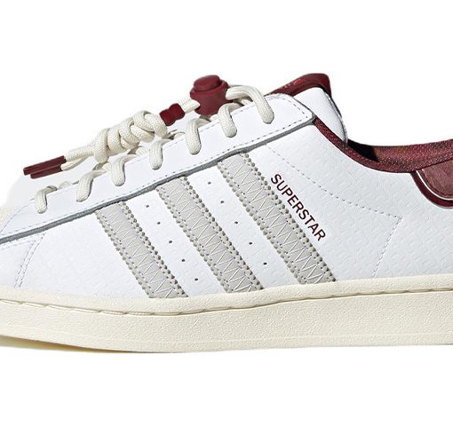 아디다스 오리지널스 슈퍼스타 2023 중국 위안 내마모성과 가벼운 디자인 로우탑 스케이트보드 신발 남녀공용 그레이 레드 IF2577