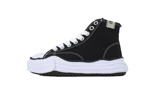 메종 미하라 야스히로 피터슨 Og 솔 캔버스 하이탑 스니커즈 블랙 A01FW701