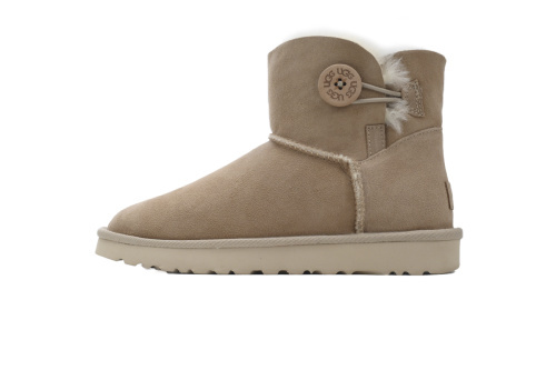 UGG 플리스 안감 웜 스노우 부츠 1016422 UGG 베일리 미니 베일리 버튼 II 부츠 카키