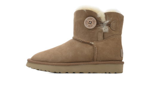 UGG 플리스 안감 웜 스노우 부츠 1016422 UGG 베일리 미니 베일리 버튼 II 부츠 브라운